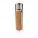 Bamboo vacuum travel flask, brown