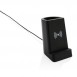 Light up logo 5W wireless charging pen holder, black