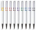 Kuličkové pero Ethic - bílé s barevnými kroužky