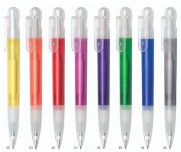 Kuličkové pero Tech - barevné s transparentními doplňky